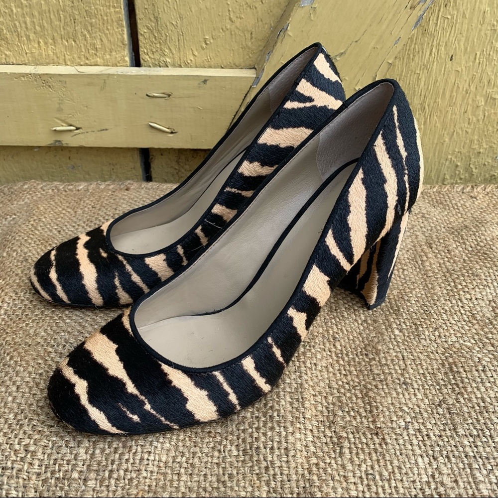 Ann Taylor Zebra Animal Print Calf Hair Heels
